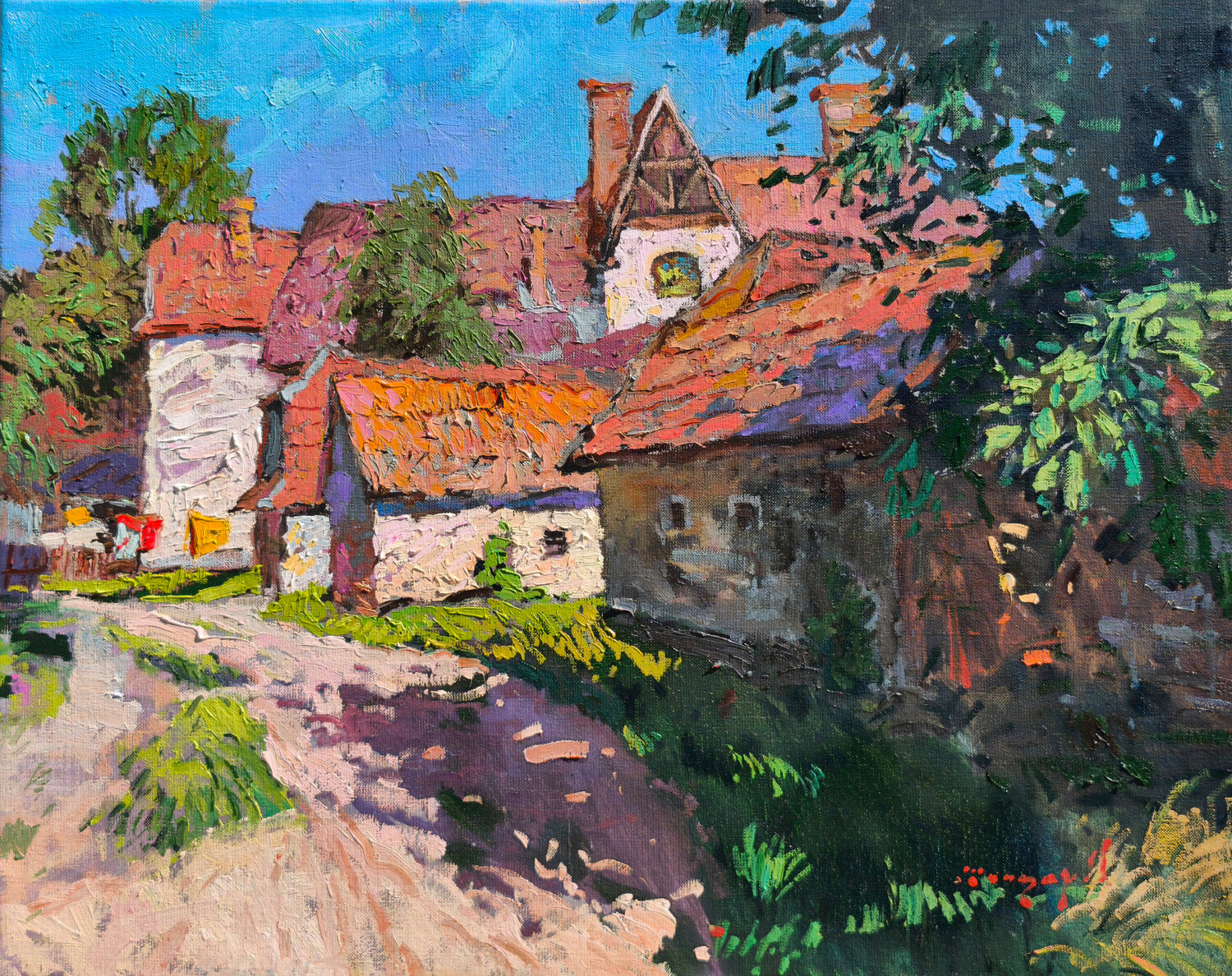 Khust. Czech Town Alexander Shandor Original painting for sale