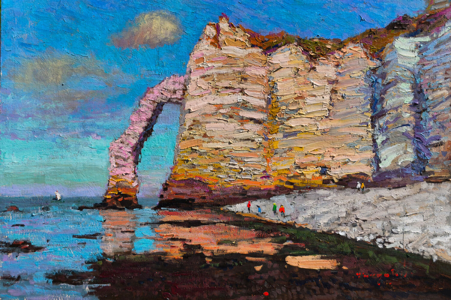 Etretat Arch Alexander Shandor Original painting for sale