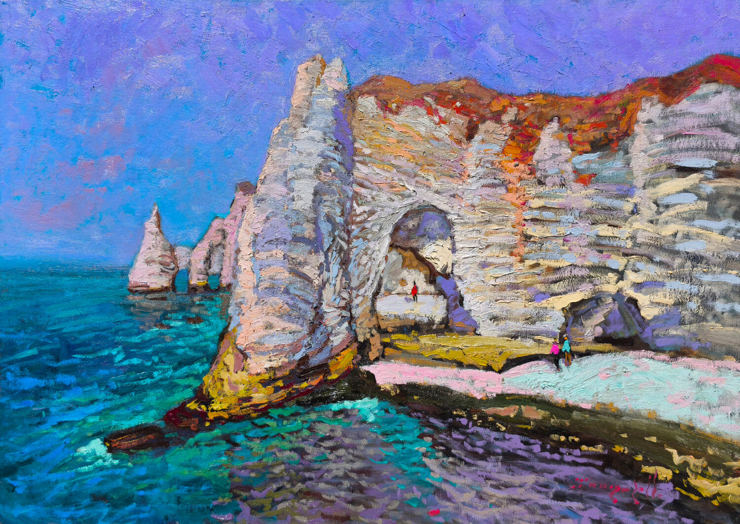 Etretat Cliffs Alexander Shandor Original painting for sale