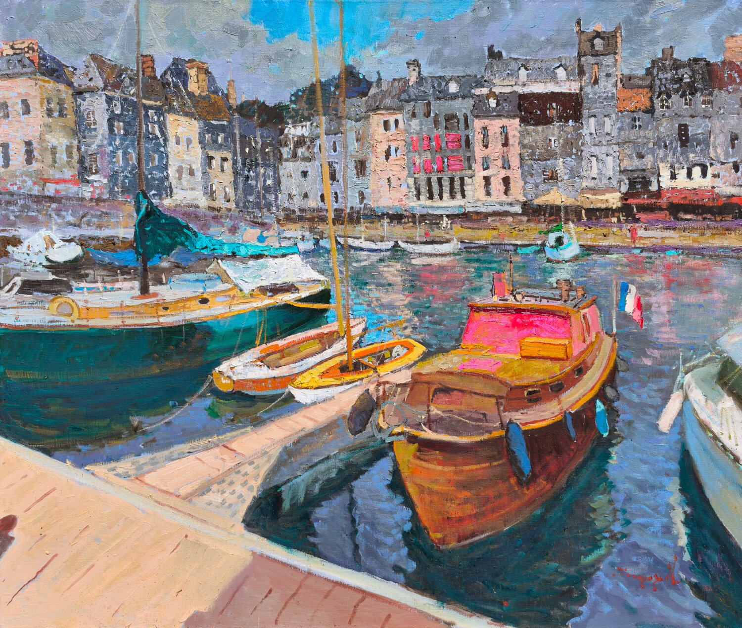 Among the Boats Alexander Shandor Original painting for sale