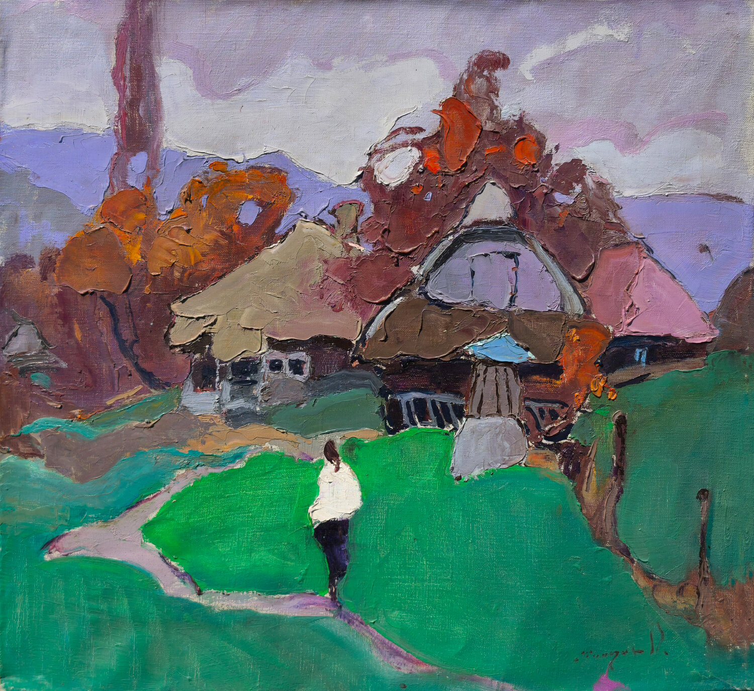 Old Yard Alexander Shandor Original painting for sale