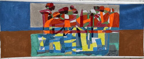 Les mendiants de la paix by Maurice Tchinda, Painting for Sale on Select