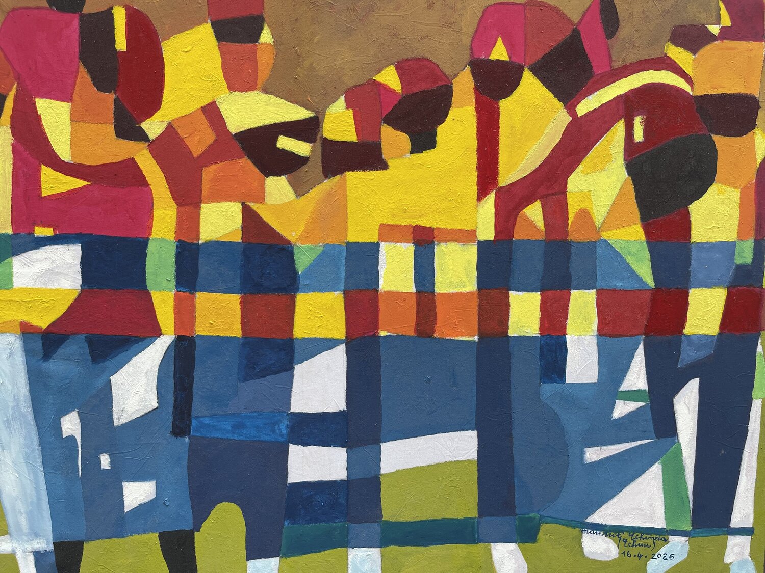 Tous ensemble Maurice Tchinda Original painting for sale