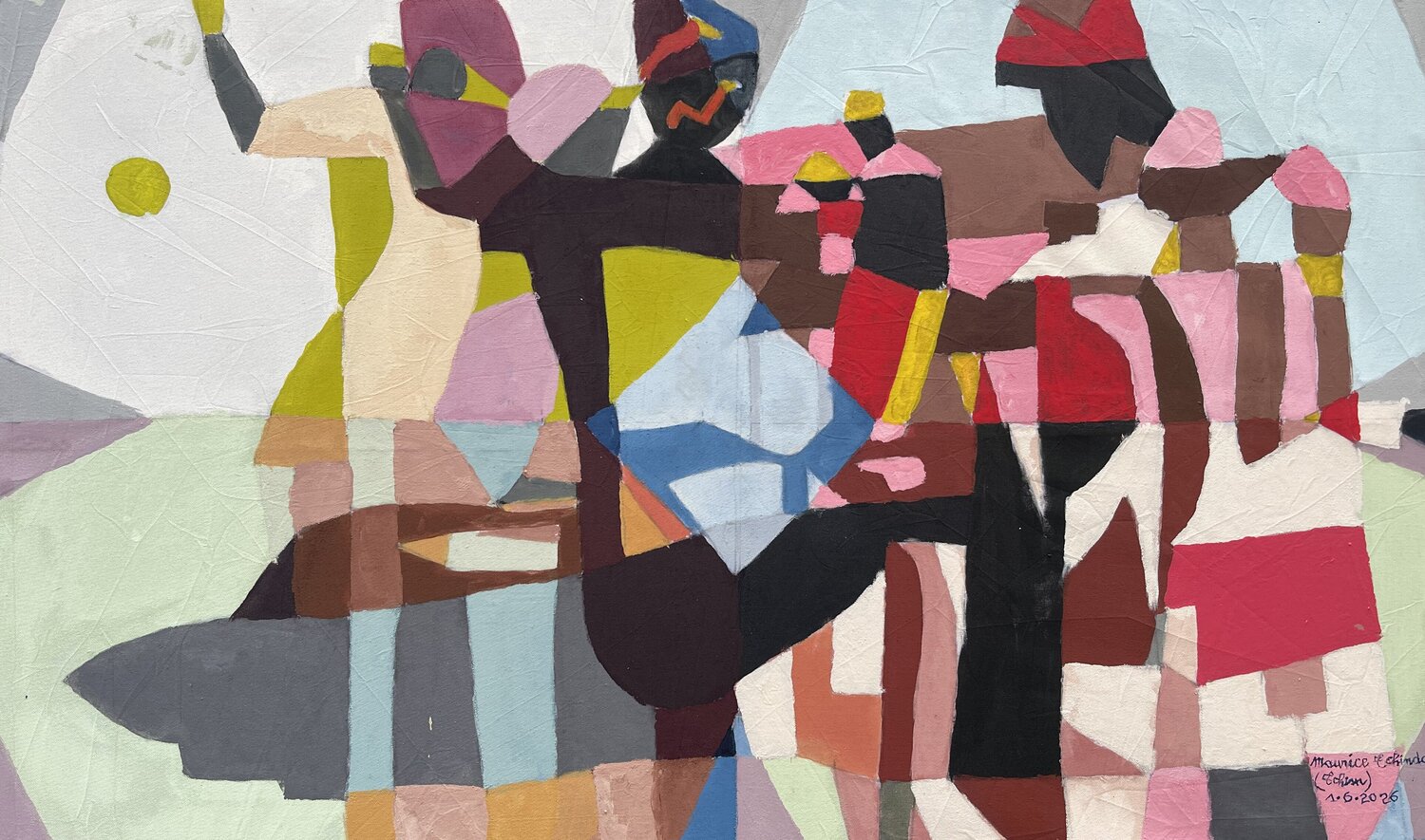 Hospitalité Maurice Tchinda Original painting for sale