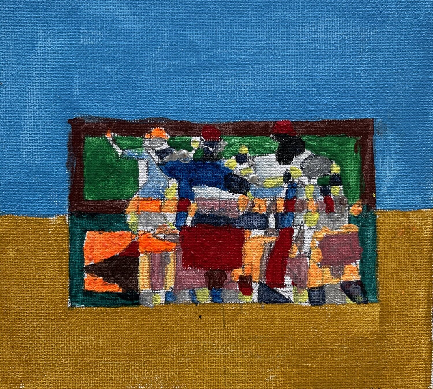 L hospitalité Maurice Tchinda Original painting for sale
