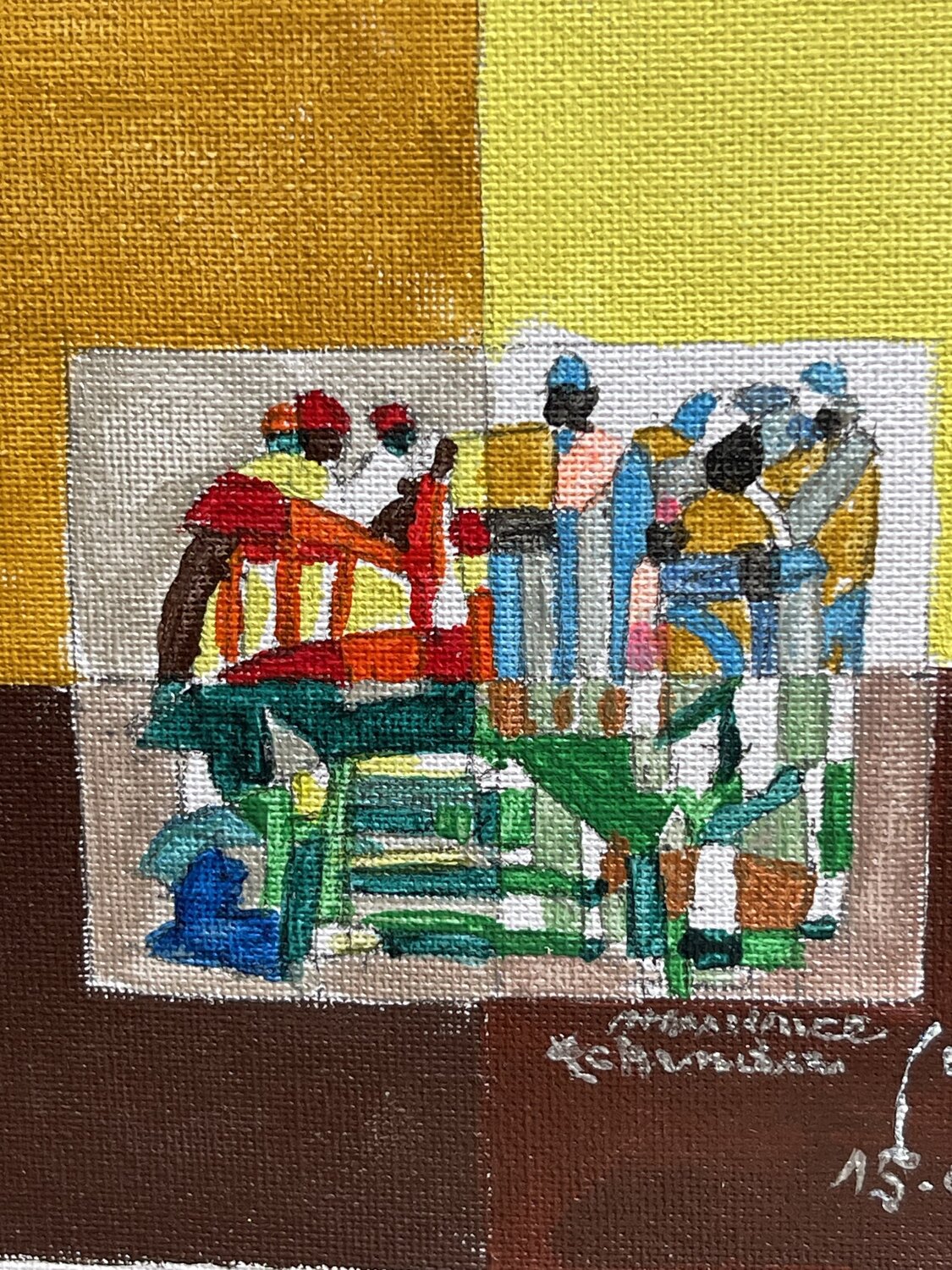 Les mendiants de la paix Maurice Tchinda Original painting for sale