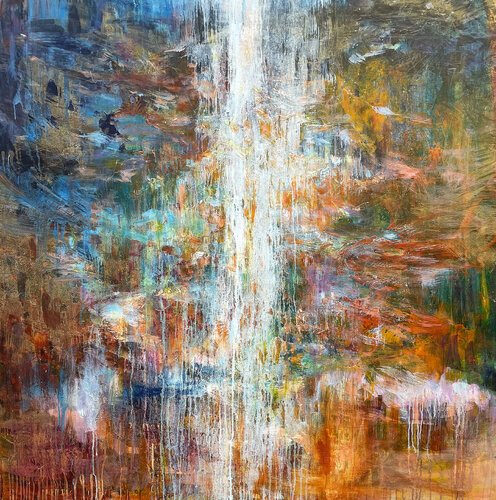 The dancing waterfall by Daphne Verheijke, Painting for Sale on Select