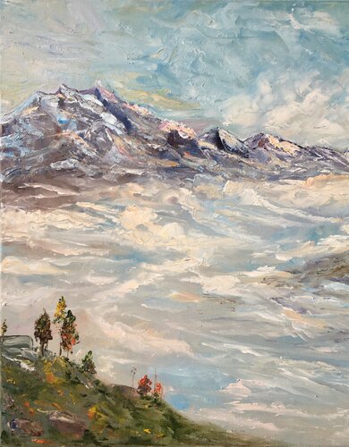 NEBEL IN DEN BERGEN by Lusie Schellenberg, Painting for Sale on Select