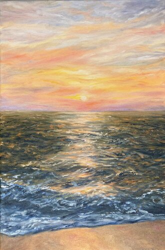 Glare on the waves by Lusie Schellenberg, Painting for Sale on Select
