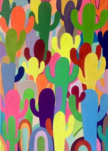 Kaktus-Chor by Lusie Schellenberg, Painting for Sale on Select