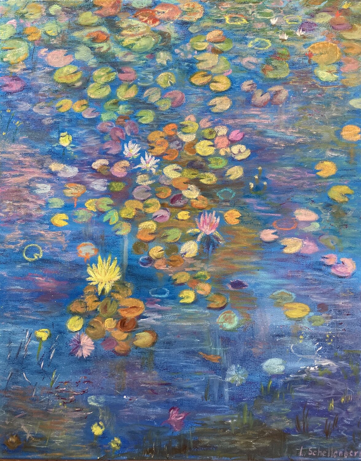 A scattering of colors Lusie Schellenberg Original painting for sale