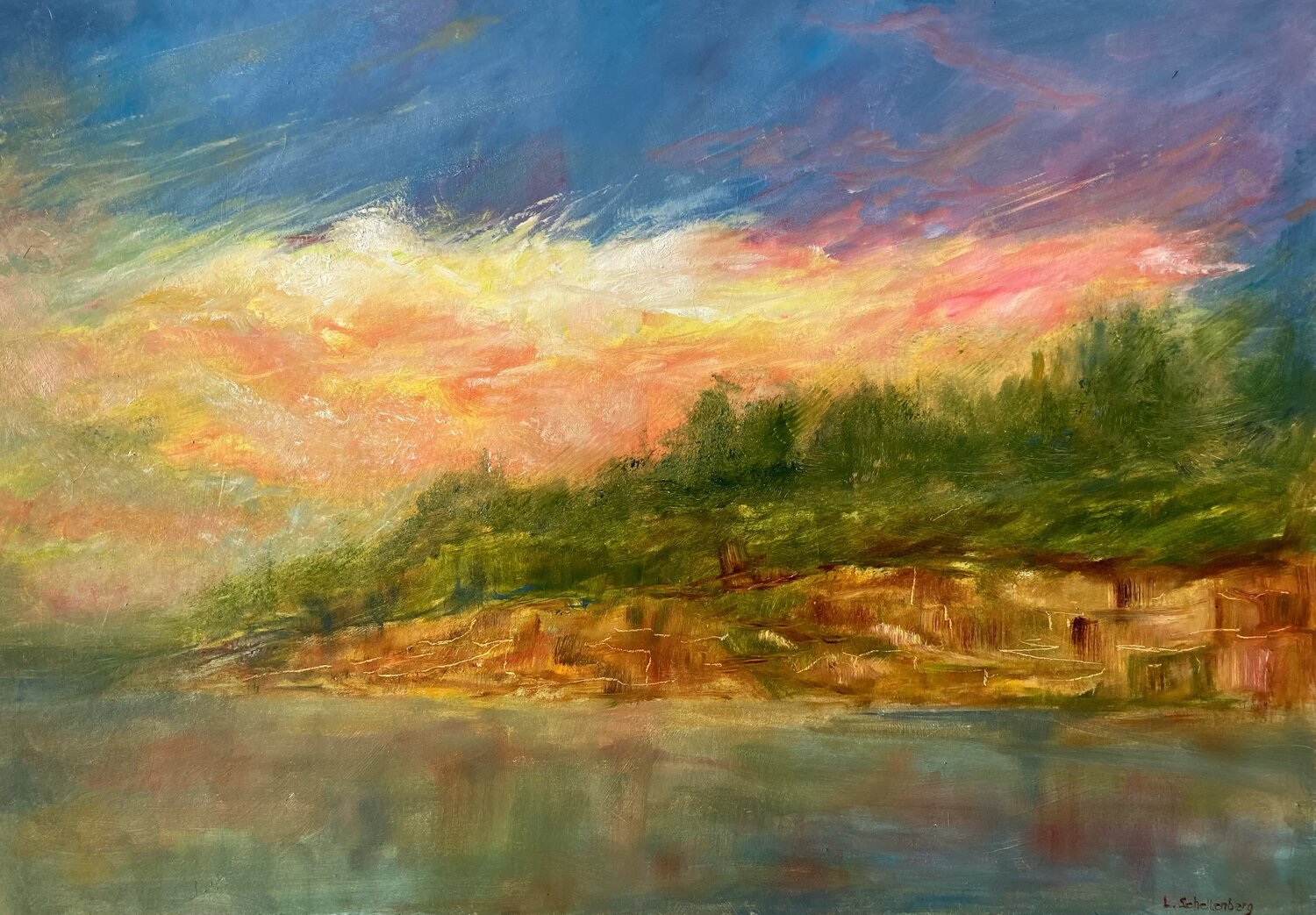 Sunset Lusie Schellenberg Original painting for sale