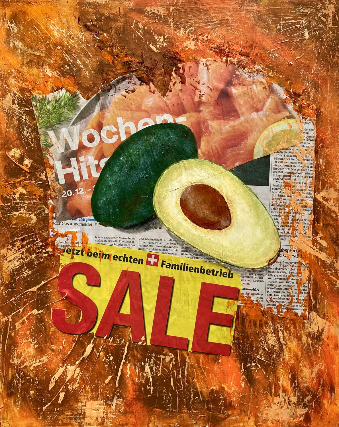 AVOCADO Lusie Schellenberg Original painting for sale