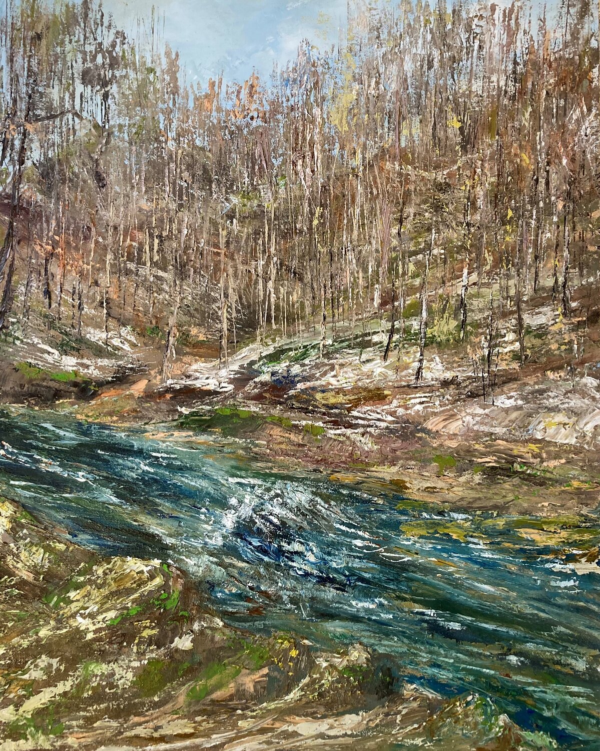 Spring in the forest Lusie Schellenberg Original painting for sale