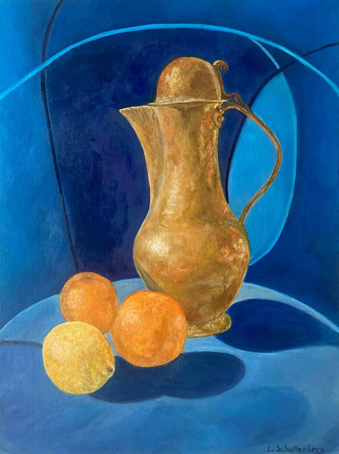 Blue line Lusie Schellenberg Original painting for sale