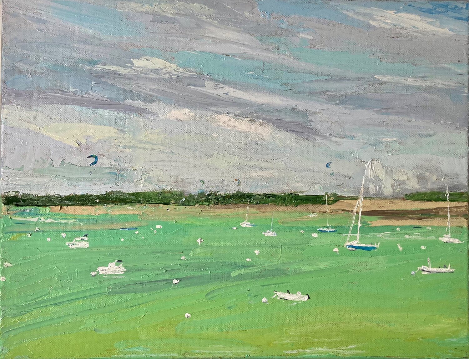 Le bassin d’Arcachon Lusie Schellenberg Original painting for sale