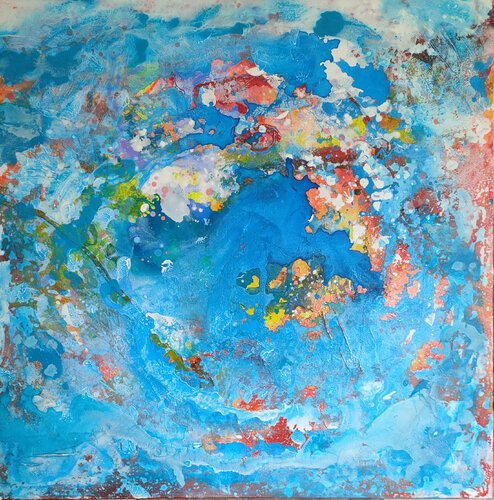 Le carnaval des bleus by Marie-Pierre Autonne, Painting for Sale on Select