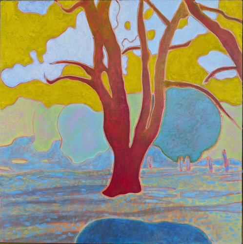 L'arbre rouge by Marie-Pierre Autonne, Painting for Sale on Select