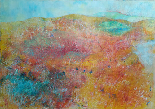 Les moissons bleues by Marie-Pierre Autonne, Painting for Sale on Select