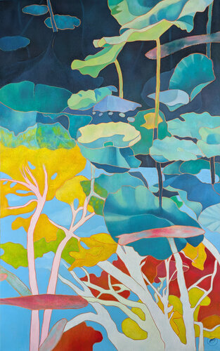 Les poissons rêvent en couleurs by Marie-Pierre Autonne, Painting for Sale on Select