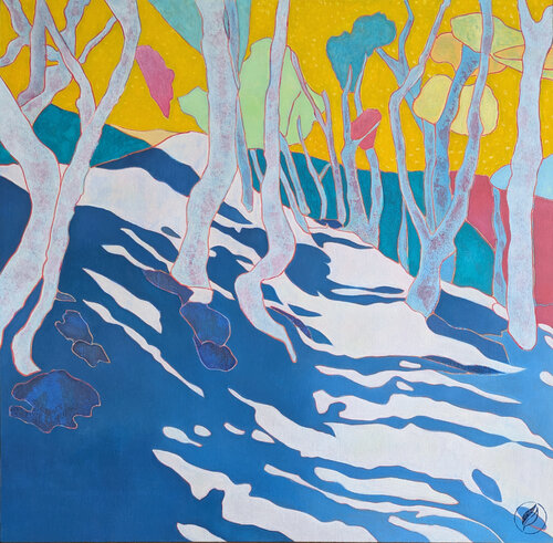 Couleurs de neige by Marie-Pierre Autonne, Painting for Sale on Select