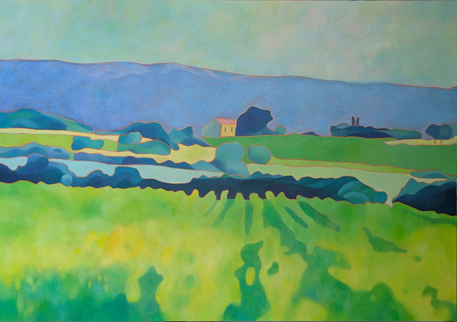 Les verts du Mont-Ventoux Marie-Pierre Autonne Original painting for sale