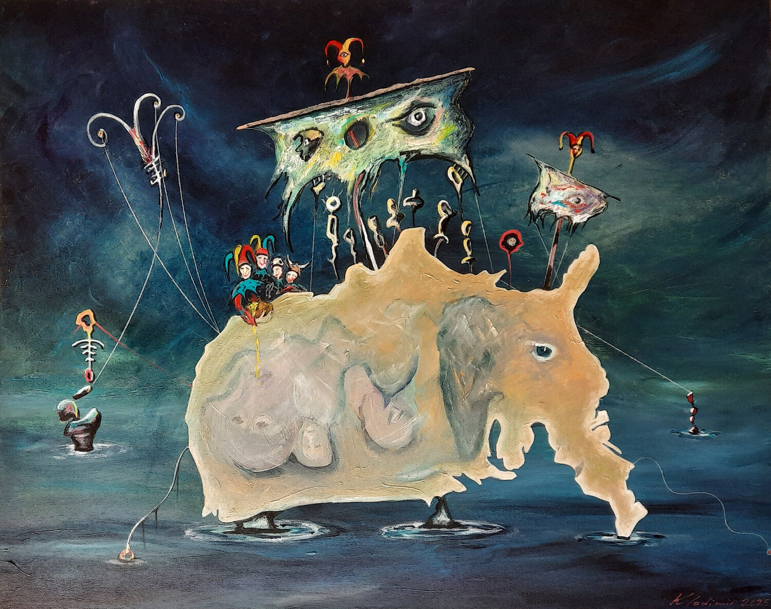 The Ship of Fools Vladimir Kolosov Original painting for sale