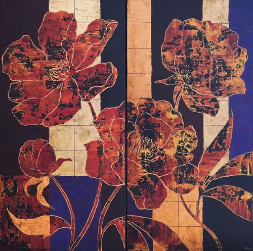 Diptychon "Between Two Worlds" by Ekaterina Moré, Painting for Sale on Select