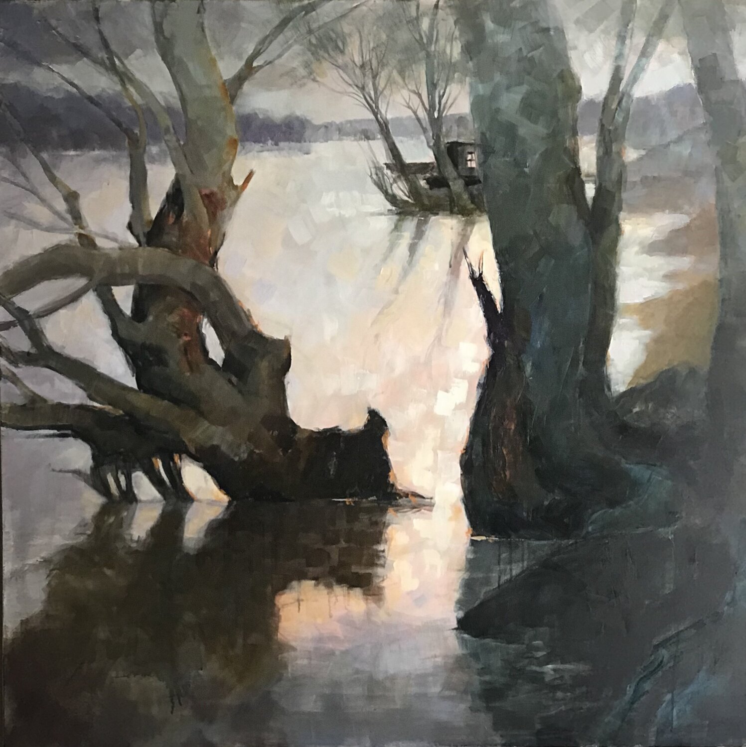 La toue cabanée Florence Dias-Looten Original painting for sale