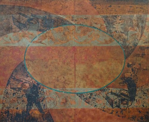Im Vorfeld der Sichtbarkeit ( zweiteilig ) by richard jurtitsch, Painting for Sale on Select