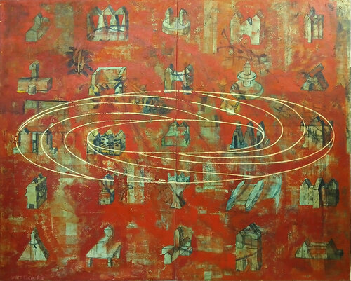 Miniaturisierte Ablaufmuster, ( 2 teilig ) by richard jurtitsch, Painting for Sale on Select
