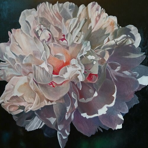 White Peony by richard jurtitsch, Painting for Sale on Select