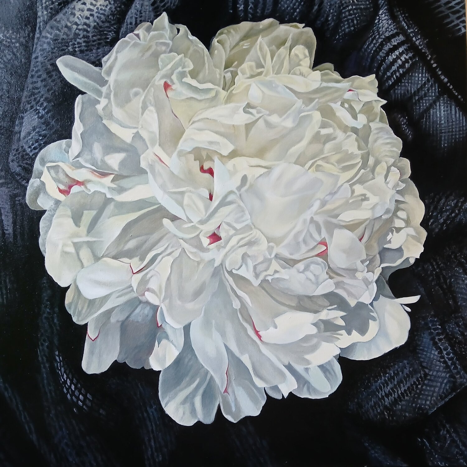 Whites on black tissue richard jurtitsch Original painting for sale