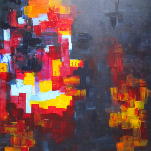 Kunst(T)räume in Bunt by Kerstin Franz, Painting for Sale on Select
