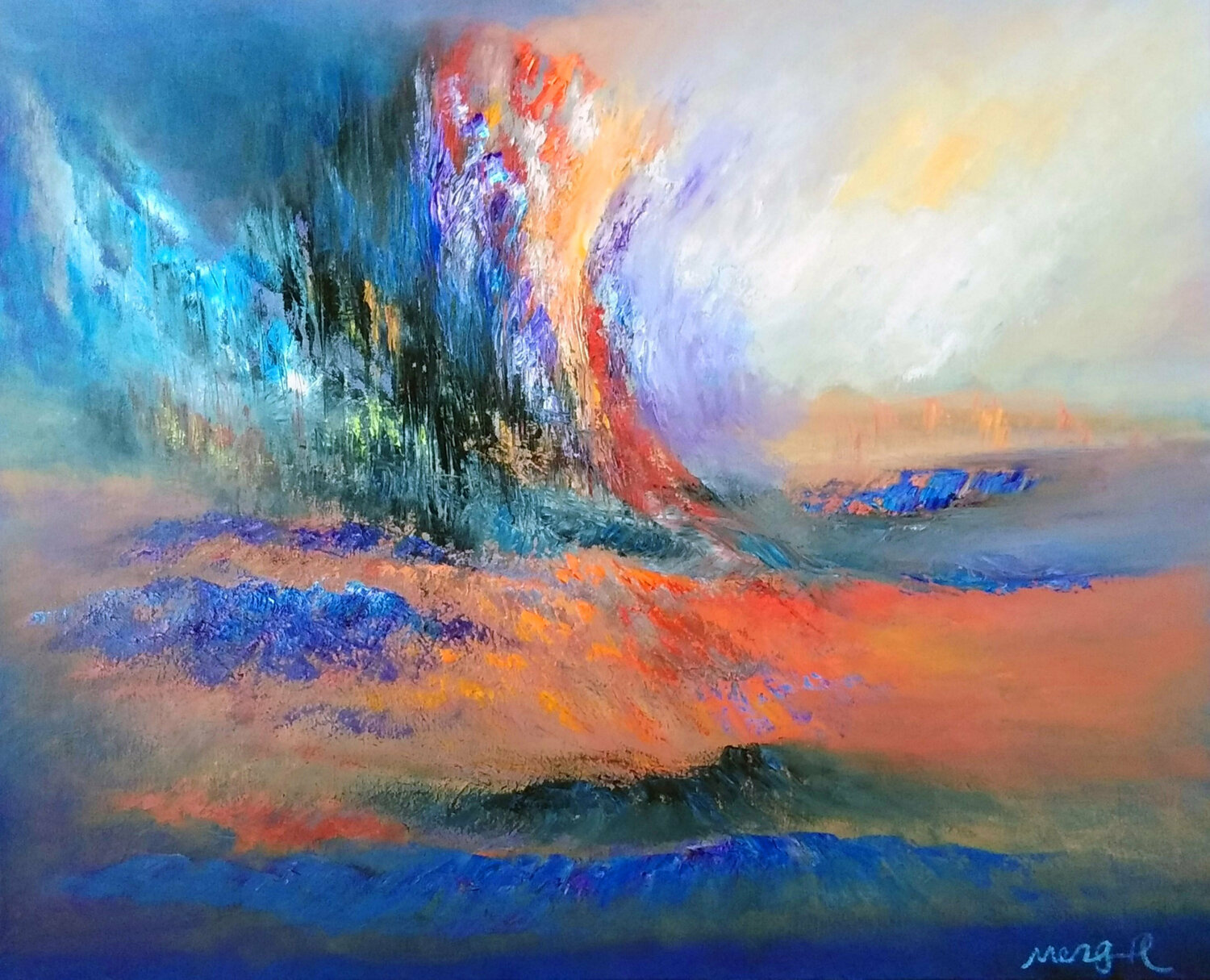 Volcano Meng Xi Hauenstein Original painting for sale