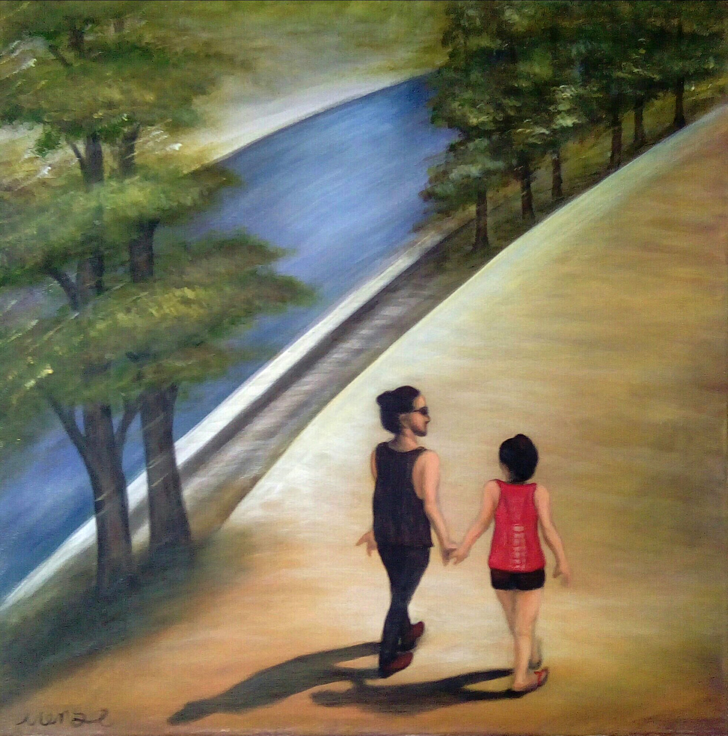 Sommerspaziergang Meng Xi Hauenstein Original painting for sale