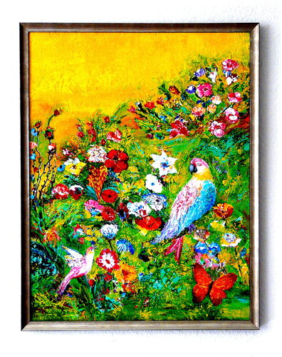 Paradiesgarten (1)  gerahmt  3D-Bild by Blanka Mandel, Painting for Sale on Select