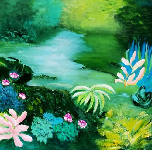 My date with nature by Blanka Mandel, Painting for Sale on Select