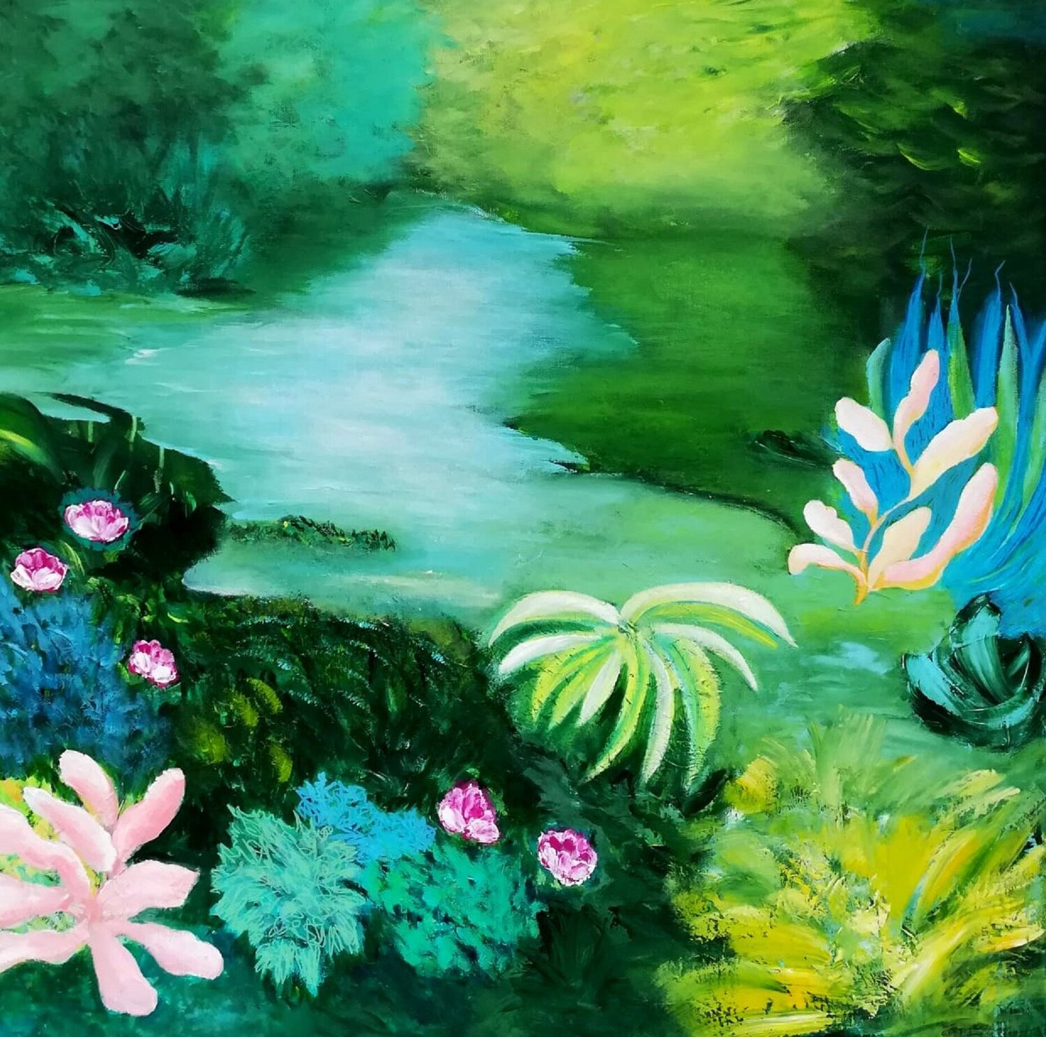 My date with nature Blanka Mandel Original painting for sale