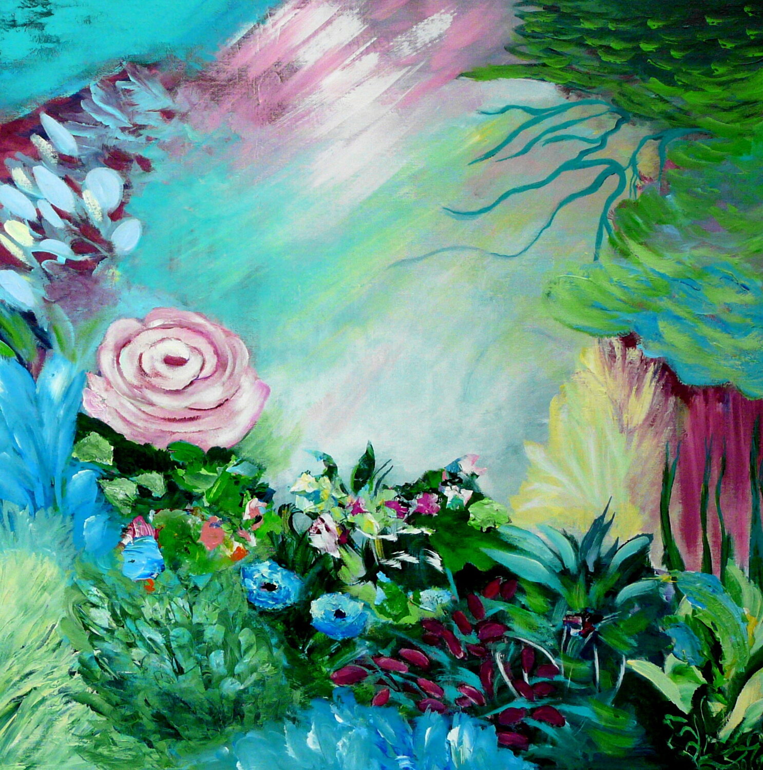 Lonely Rose Blanka Mandel Original painting for sale