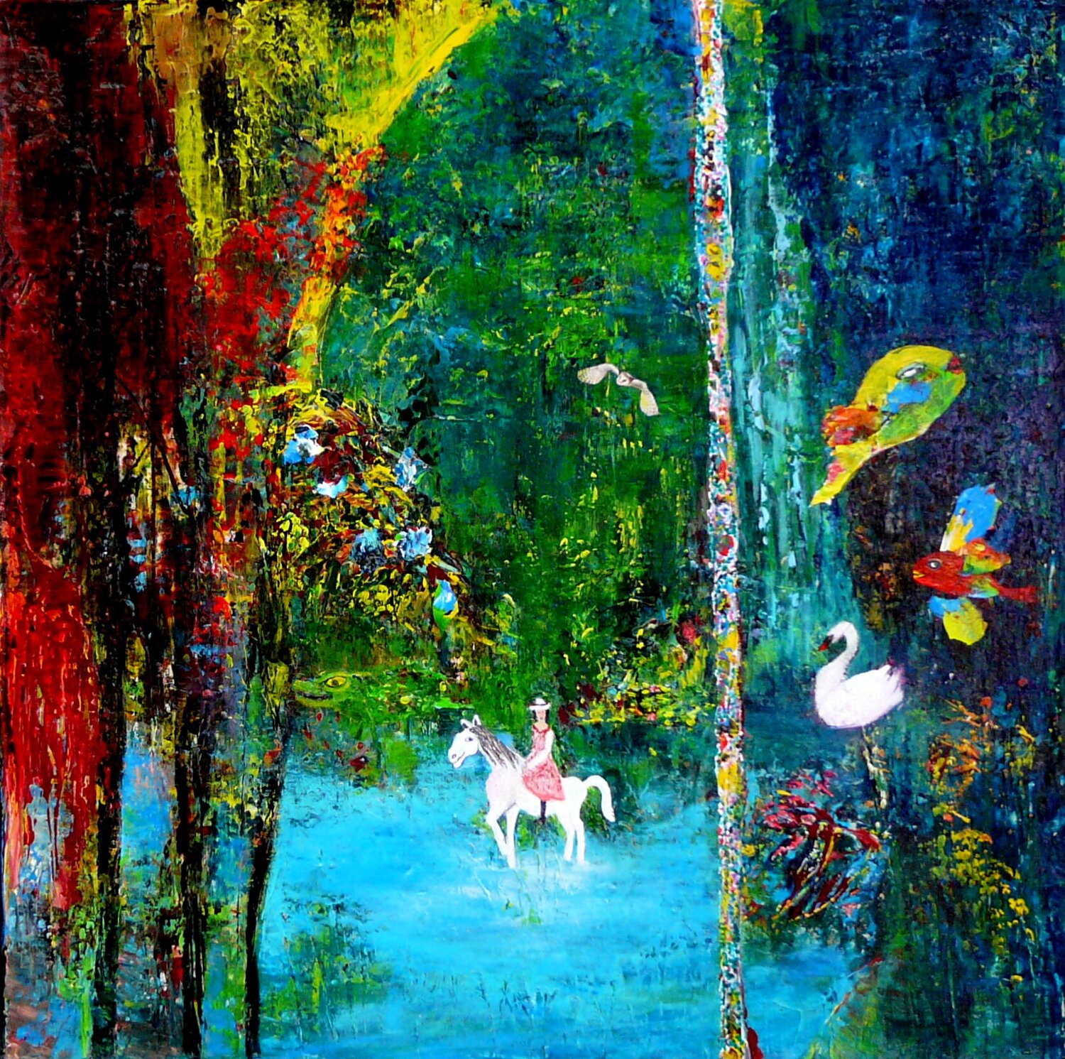 Fliegende Fische Blanka Mandel Original painting for sale