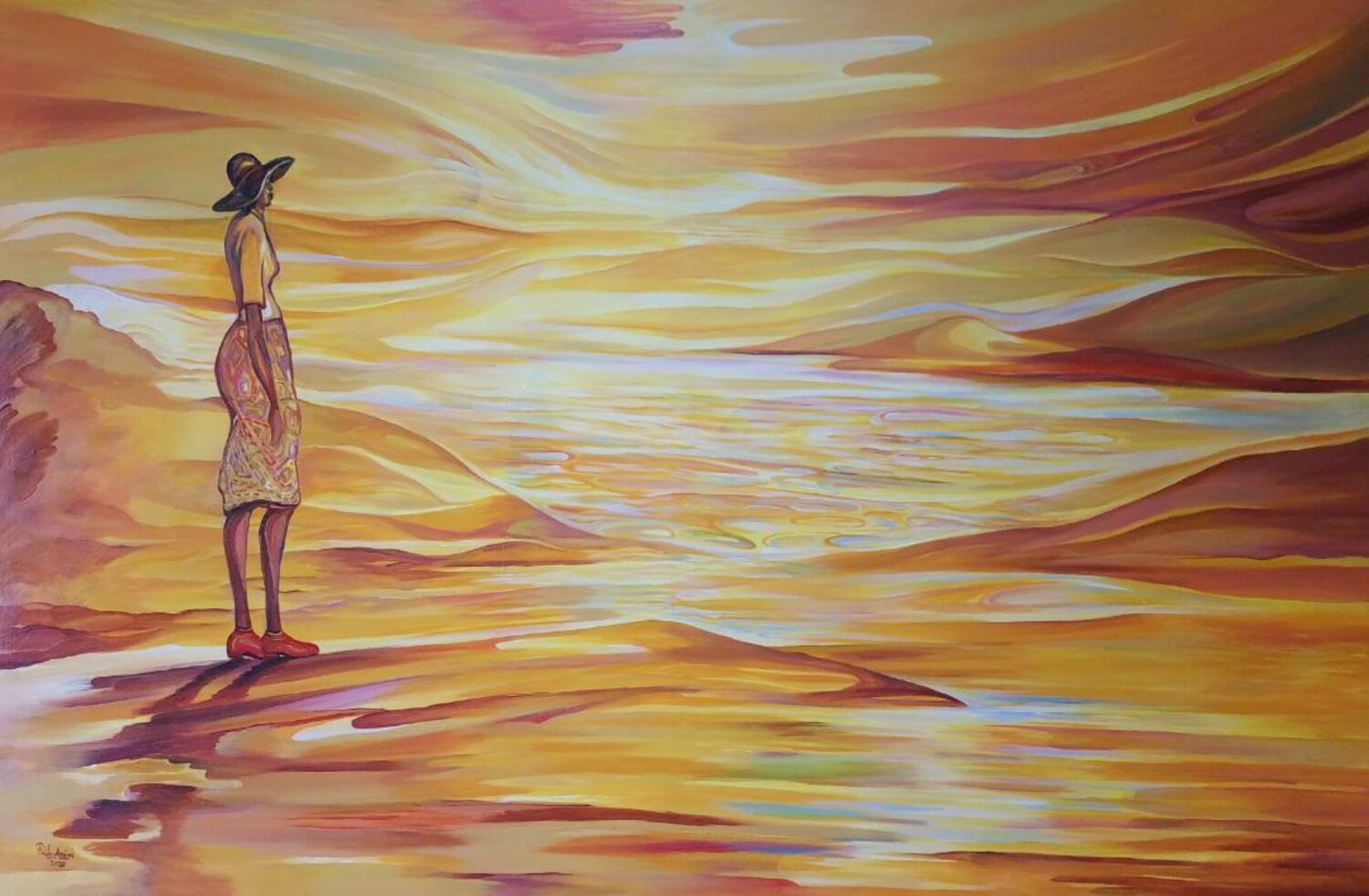 VIEW OF THE LAKES PAUL AKIIKI Original painting for sale