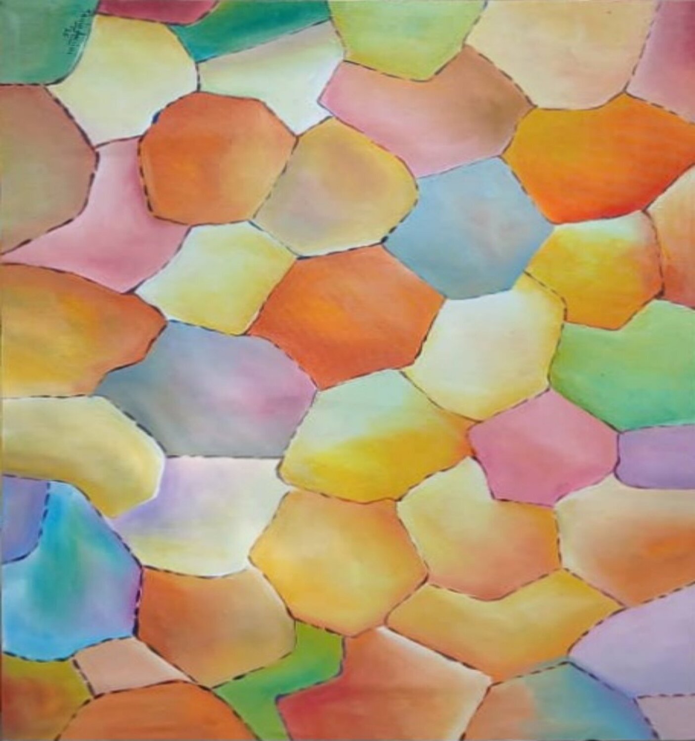 People and Umbrellas PAUL AKIIKI Original painting for sale