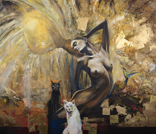 Ein Engel erhebt sich by Arno Bruse, Painting for Sale on Select
