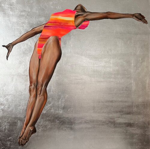 The Art of Diving - Fire Within by Arno Bruse, Painting for Sale on Select