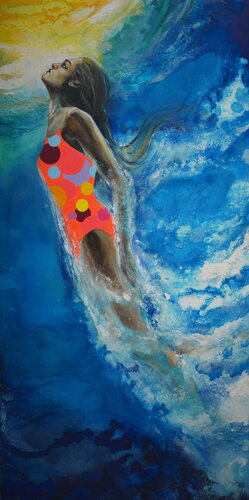 Taucherin by Arno Bruse, Painting for Sale on Select