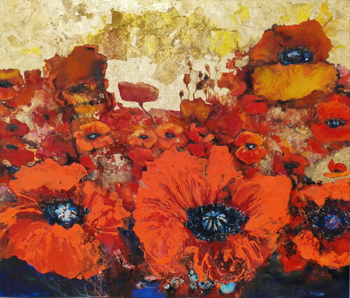 Mohn-Sinfonie by Arno Bruse, Painting for Sale on Select
