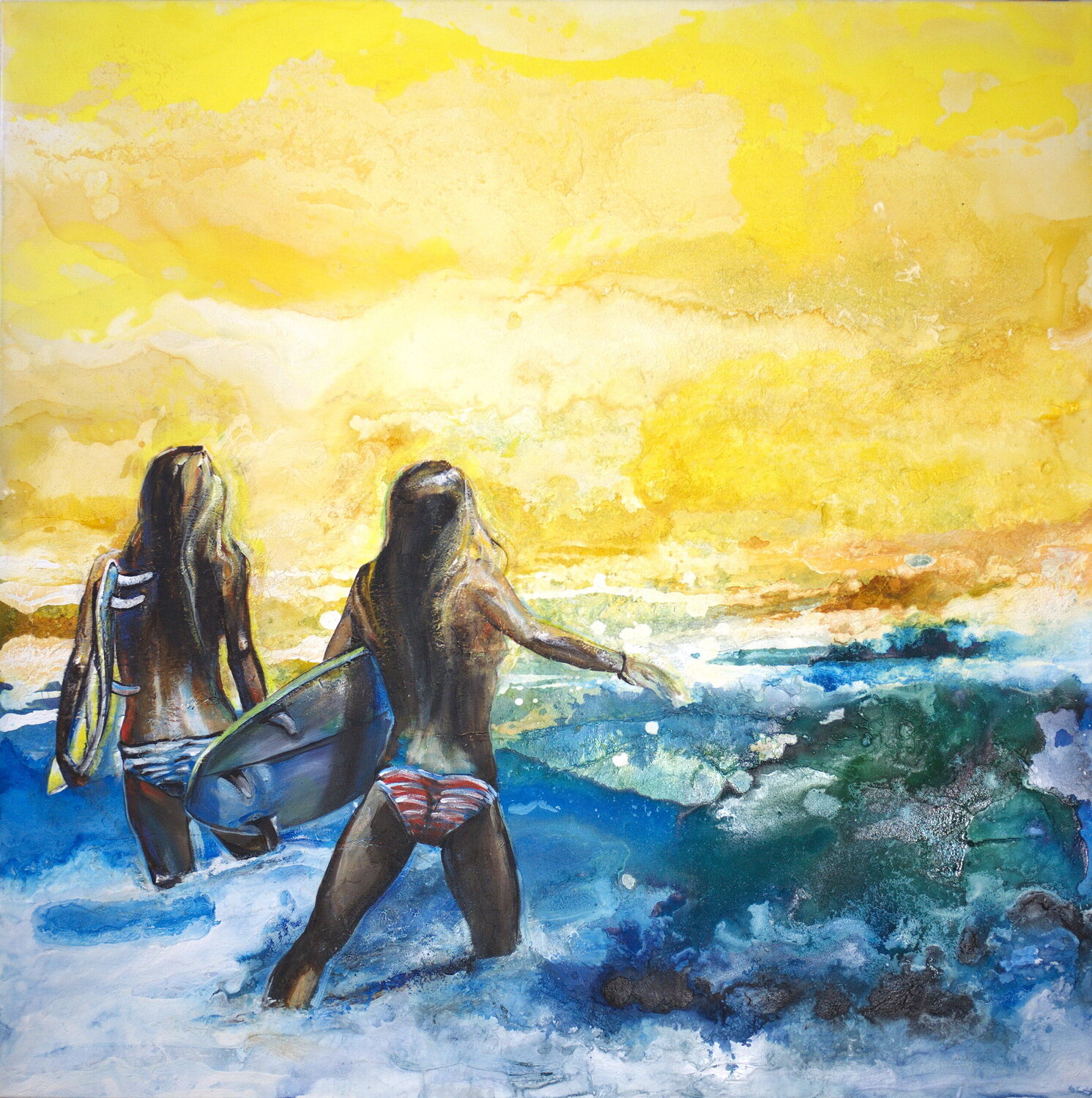 Surf's Up Arno Bruse Original painting for sale
