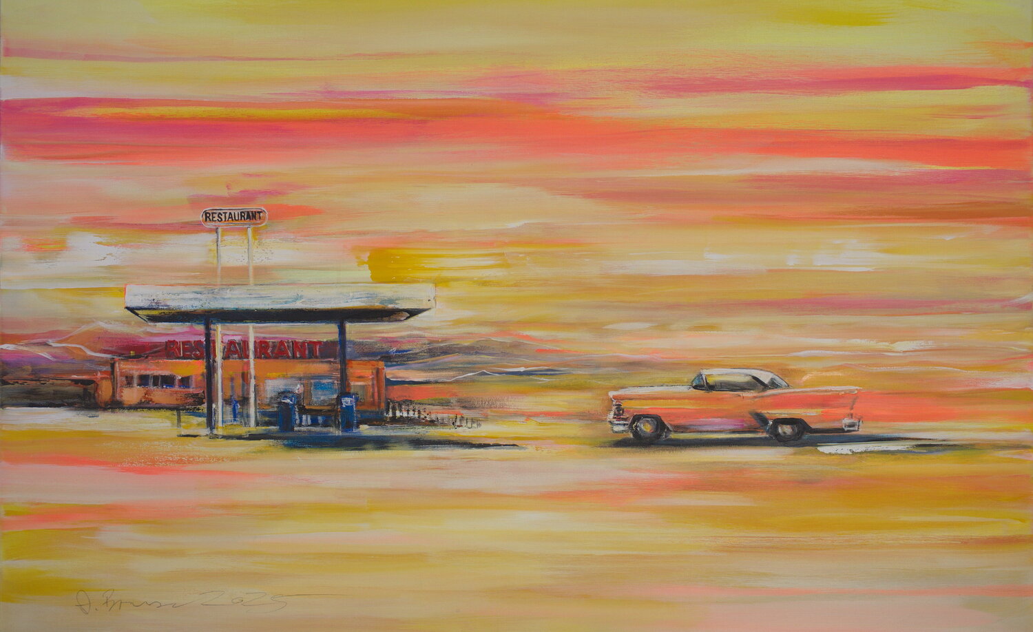 Another Roadside Attraction Arno Bruse Original painting for sale