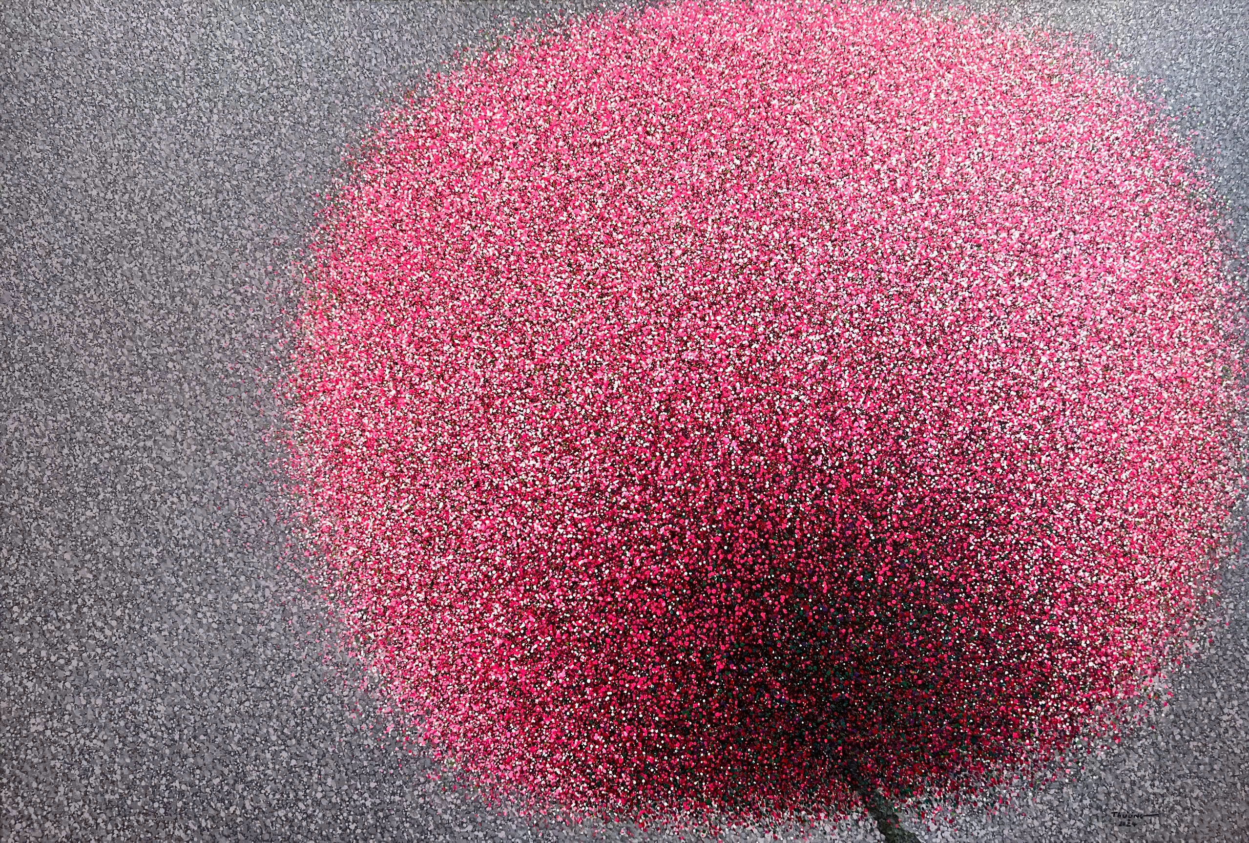 Peach blossoms in spring rain